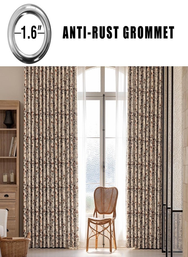 SUOUO Vintage Floral Blackout Curtains for Bedroom 84 inches Long Patterned Room Darkening Window Drapes for Living Room 2 Panels - Image 2
